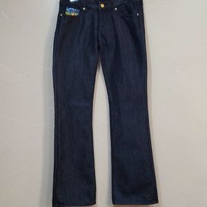 Express Jeans Size 4-Stella Boot Leg Dark wash Embelleshed 5 pocket Denim Jeans